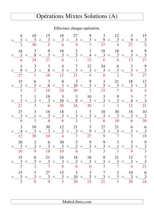 Multiplication et Division -- Règles de 3 (Variation 1 à 10) (A) page 2