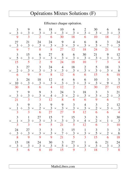Multiplication et Division -- Règles de 3 (Variation 1 à 10) (F) page 2