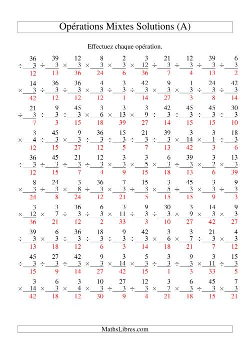 Multiplication et Division -- Règles de 3 (Variation 1 à 15) (A) page 2