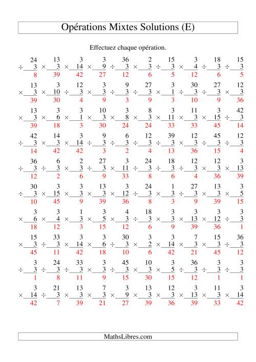 Multiplication et Division -- Règles de 3 (Variation 1 à 15) (E) page 2