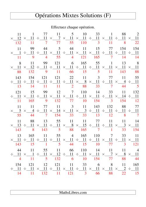 Multiplication et Division -- Règles de 11 (Variation 1 à 15) (F) page 2