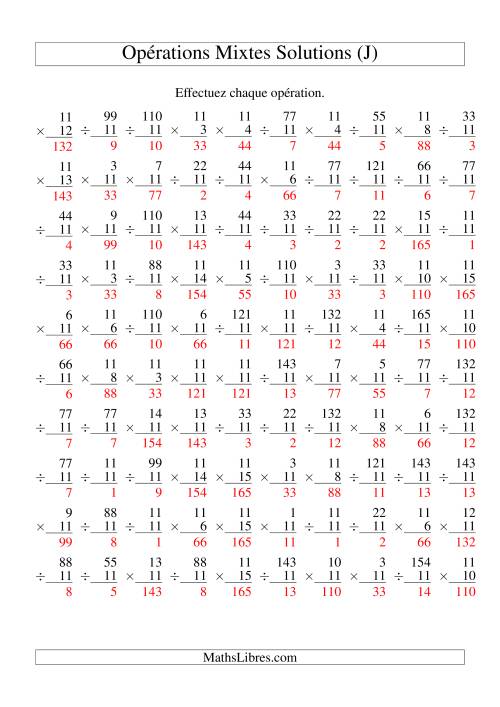 Multiplication et Division -- Règles de 11 (Variation 1 à 15) (J) page 2