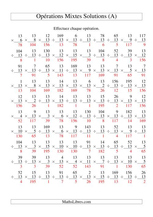 Multiplication et Division -- Règles de 13 (Variation 1 à 15) (Tout) page 2