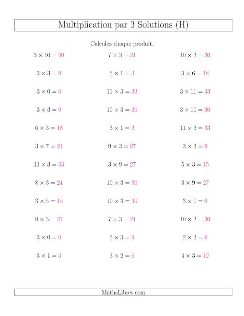 Règles de Multiplication Individuelles -- Multiplication par 3 -- Variation 0 à 12 (H) page 2