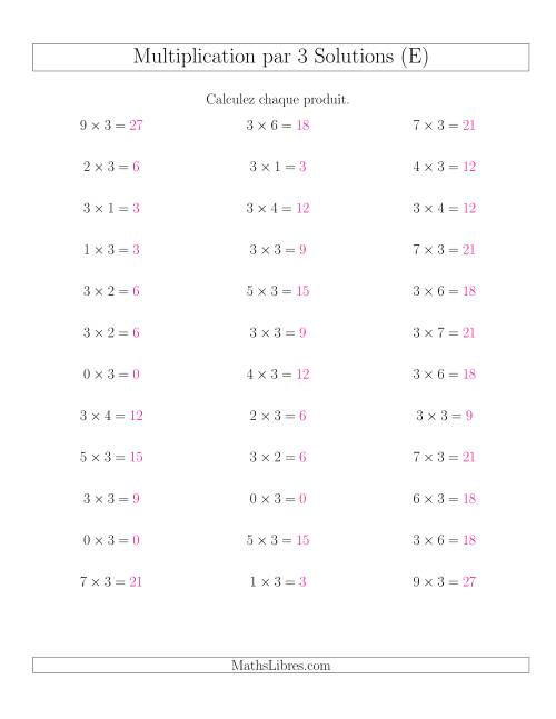 Règles de Multiplication Individuelles -- Multiplication par 3 -- Variation 0 à 9 (E) page 2