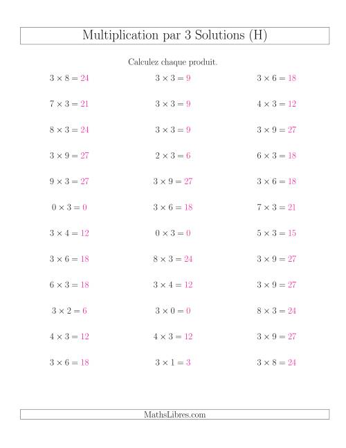 Règles de Multiplication Individuelles -- Multiplication par 3 -- Variation 0 à 9 (H) page 2