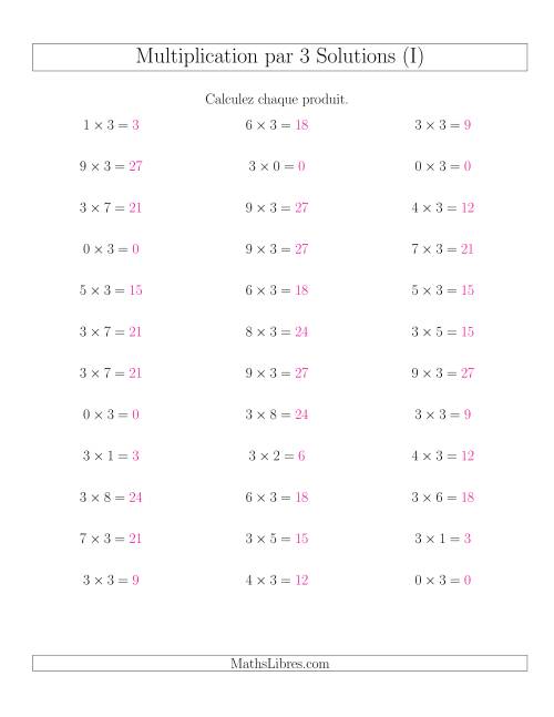 Règles de Multiplication Individuelles -- Multiplication par 3 -- Variation 0 à 9 (I) page 2