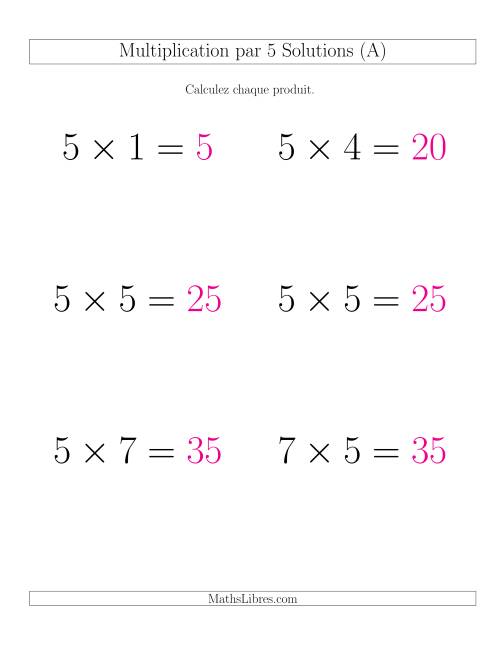 Règles de Multiplication Individuelles -- Multiplication par 5 -- Variation 0 à 9 (GP) page 2