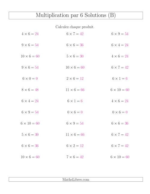 Règles de Multiplication Individuelles -- Multiplication par 6 -- Variation 0 à 12 (B) page 2