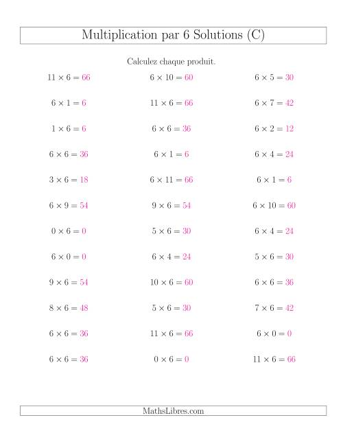 Règles de Multiplication Individuelles -- Multiplication par 6 -- Variation 0 à 12 (C) page 2