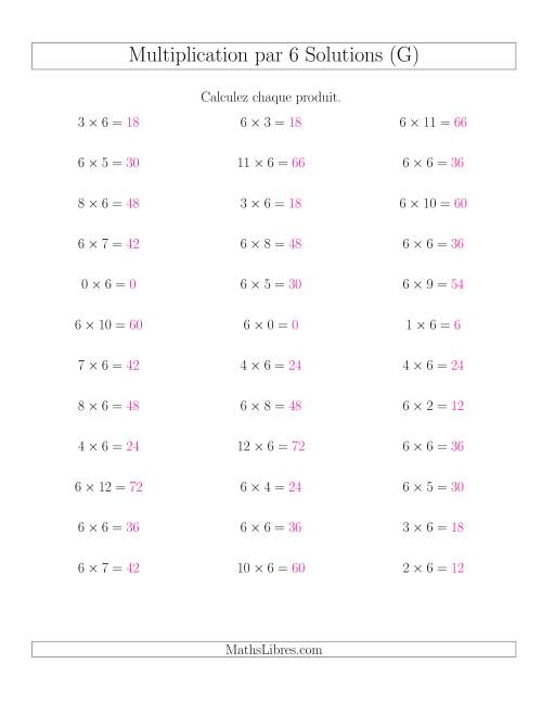 Règles de Multiplication Individuelles -- Multiplication par 6 -- Variation 0 à 12 (G) page 2