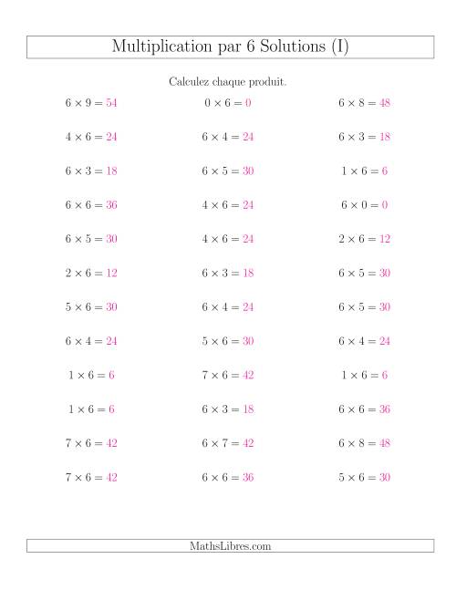 Règles de Multiplication Individuelles -- Multiplication par 6 -- Variation 0 à 9 (I) page 2