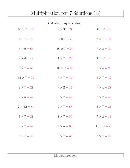 Règles de Multiplication Individuelles -- Multiplication par 7 -- Variation 0 à 12 (E) page 2