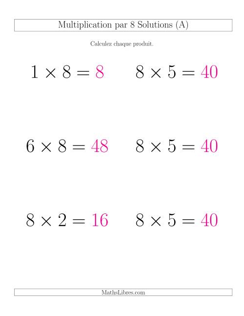 Règles de Multiplication Individuelles -- Multiplication par 8 -- Variation 0 à 9 (GP) page 2