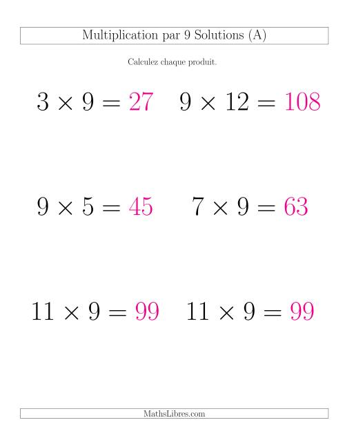 Règles de Multiplication Individuelles -- Multiplication par 9 -- Variation 0 à 12 (GP) page 2