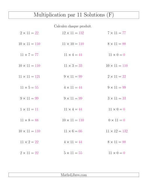 Règles de Multiplication Individuelles -- Multiplication par 11 -- Variation 0 à 12 (F) page 2