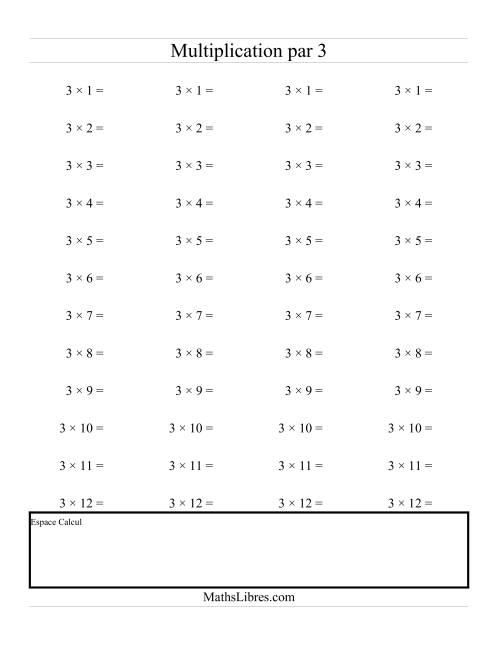 Multiplications Répétées -- Multiplication par 3 (C)
