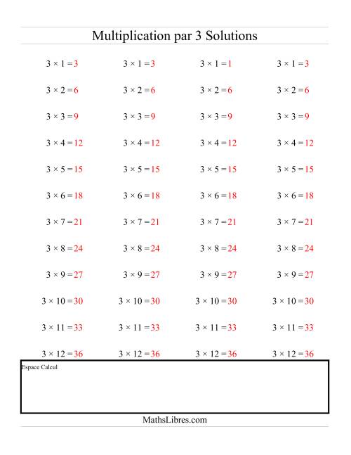 Multiplications Répétées -- Multiplication par 3 (C) page 2