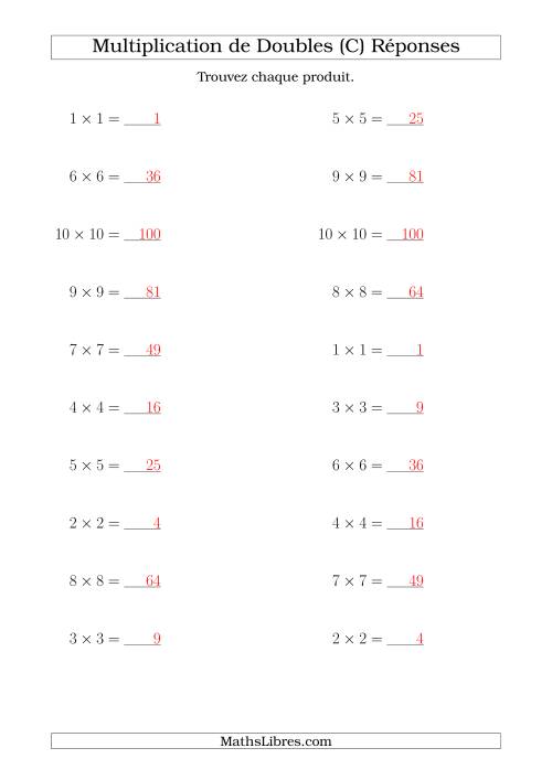 Multiplication de Doubles Jusqu'à 10 x 10 (C) page 2