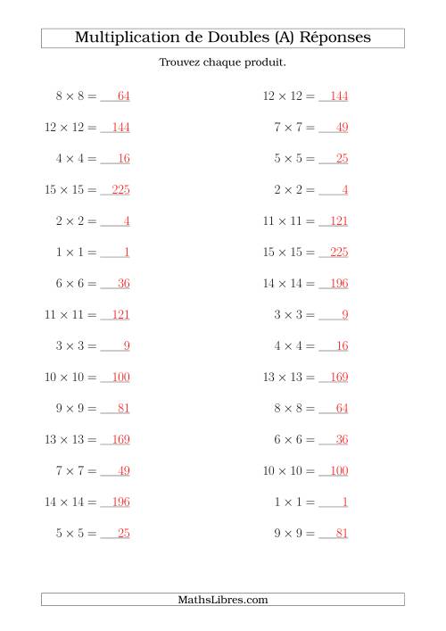 Multiplication de Doubles Jusqu'à 20 x 20 (A) page 2