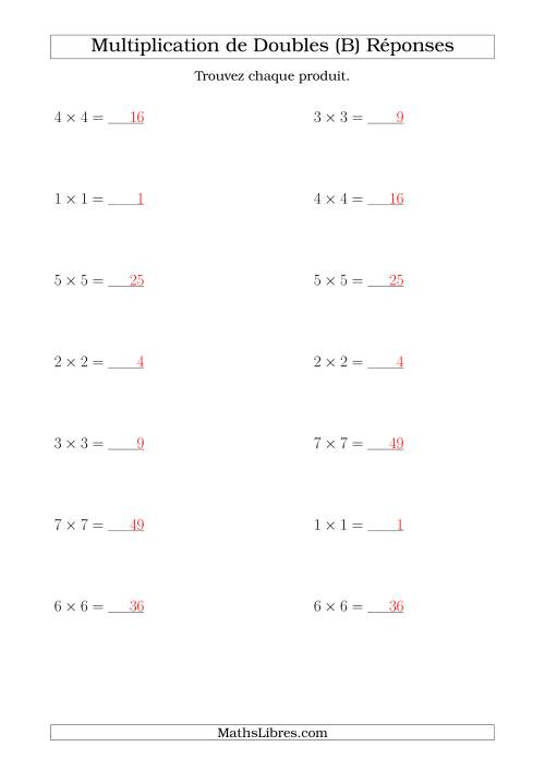 Multiplication de Doubles Jusqu'à 7 x 7 (B) page 2