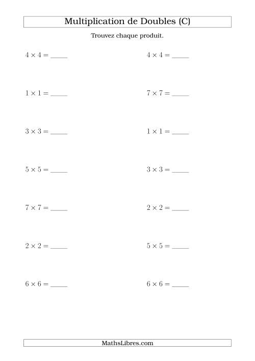 Multiplication de Doubles Jusqu'à 7 x 7 (C)