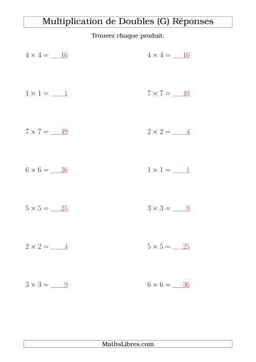 Multiplication de Doubles Jusqu'à 7 x 7 (G) page 2