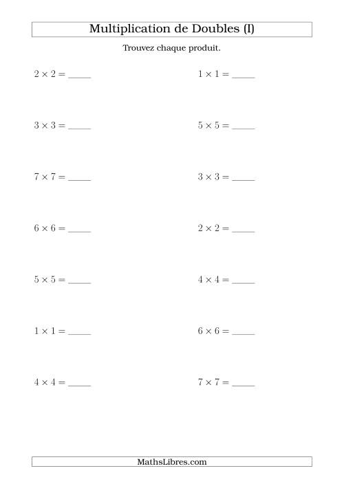 Multiplication de Doubles Jusqu'à 7 x 7 (I)