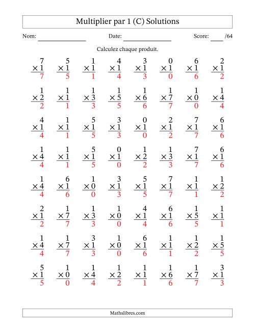 Multiplier (0 à 7) par 1 (64 Questions) (C) page 2