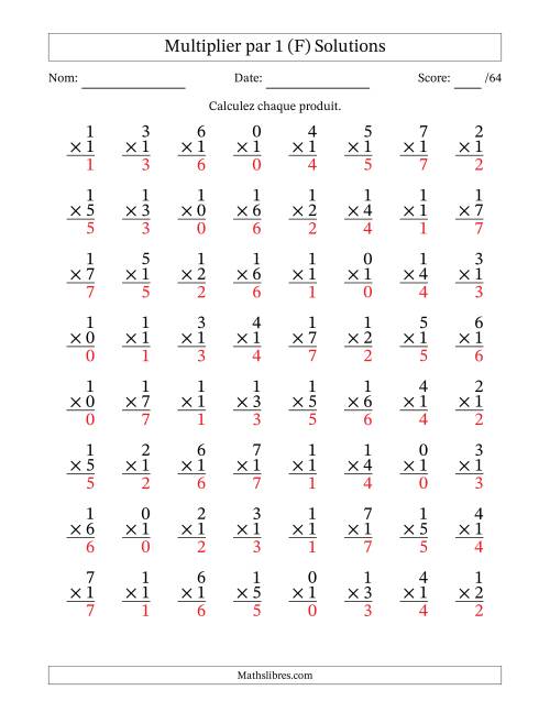 Multiplier (0 à 7) par 1 (64 Questions) (F) page 2