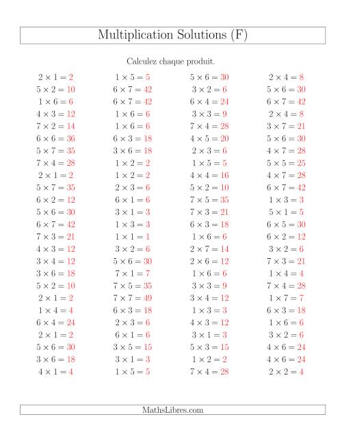 Règles de Multiplication -- Règles jusqu'à 49 (F) page 2