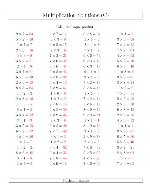 Règles de Multiplication -- Règles jusqu'à 81 (C) page 2