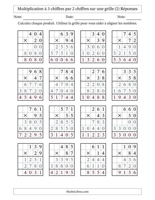 Multiplication à 3 chiffres par 2 chiffres avec le support d'une grille (I) page 2