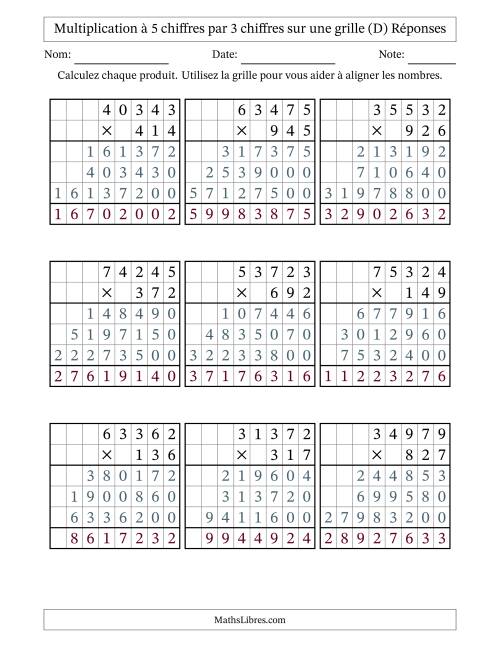 Multiplication à 5 chiffres par 3 chiffres avec le support d'une grille (D) page 2