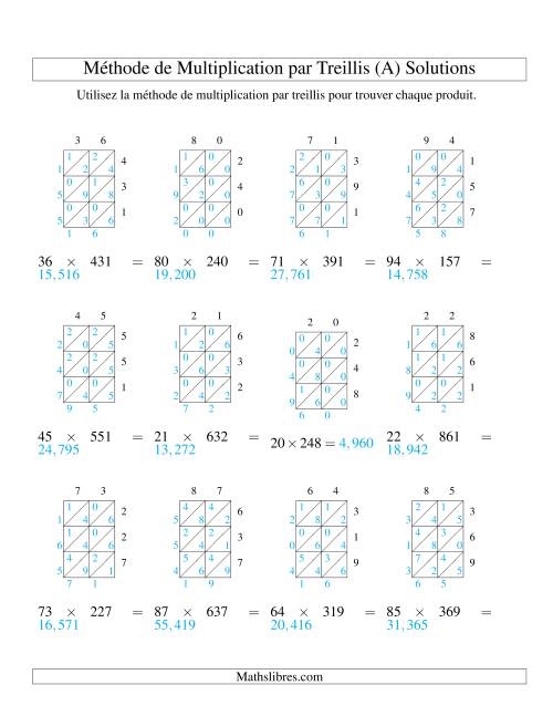Multiplication de Nombres à 2 Chiffres par des Nombres à 3 Chiffres (A) page 2