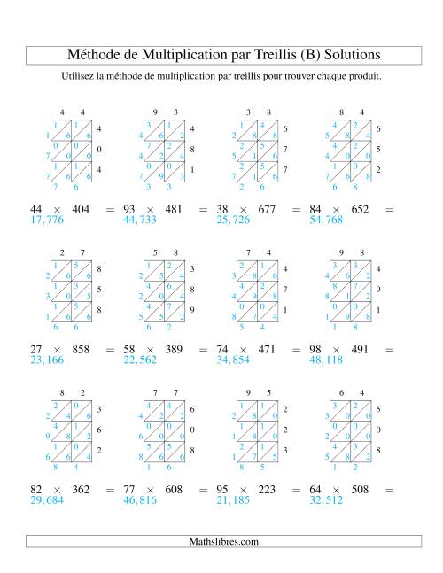 Multiplication de Nombres à 2 Chiffres par des Nombres à 3 Chiffres (B) page 2