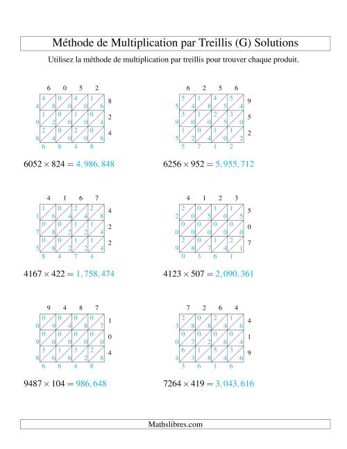 Multiplication de Nombres à 4 Chiffres par des Nombres à 3 Chiffres (G) page 2