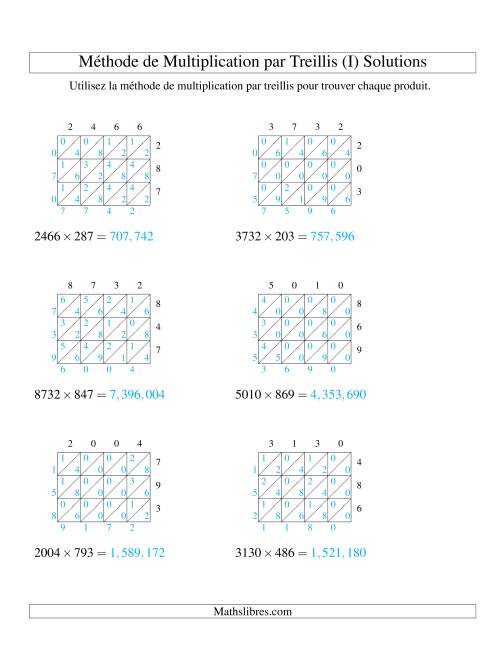 Multiplication de Nombres à 4 Chiffres par des Nombres à 3 Chiffres (I) page 2