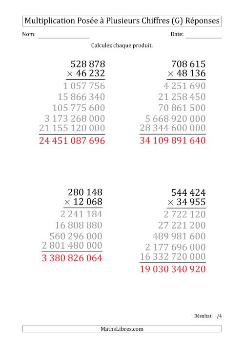 Multiplication d'un Nombre à 6 Chiffres par un Nombre à 5 Chiffres (Gros Caractère) avec une Espace comme Séparateur de Milliers (G) page 2