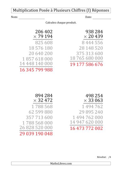 Multiplication d'un Nombre à 6 Chiffres par un Nombre à 5 Chiffres (Gros Caractère) avec une Espace comme Séparateur de Milliers (I) page 2