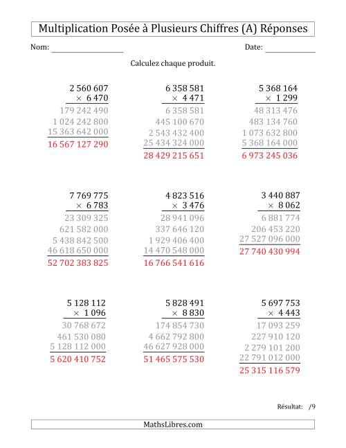 Multiplication d'un Nombre à 7 Chiffres par un Nombre à 4 Chiffres avec une Espace comme Séparateur de Milliers (Tout) page 2
