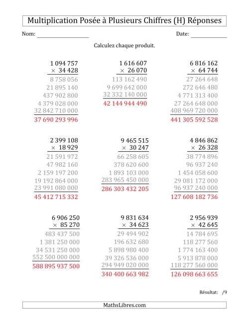 Multiplication d'un Nombre à 7 Chiffres par un Nombre à 5 Chiffres avec une Espace comme Séparateur de Milliers (H) page 2