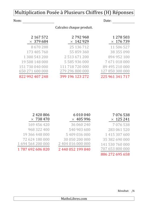 Multiplication d'un Nombre à 7 Chiffres par un Nombre à 6 Chiffres avec une Espace comme Séparateur de Milliers (H) page 2