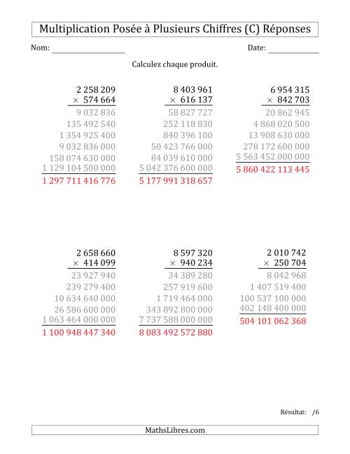 Multiplication d'un Nombre à 7 Chiffres par un Nombre à 6 Chiffres avec une Espace comme Séparateur de Milliers (C) page 2