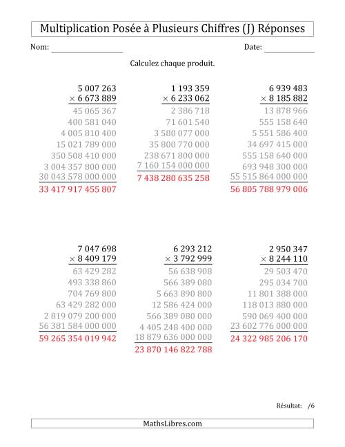 Multiplication d'un Nombre à 7 Chiffres par un Nombre à 7 Chiffres avec une Espace comme Séparateur de Milliers (J) page 2