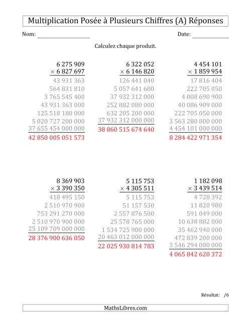 Multiplication d'un Nombre à 7 Chiffres par un Nombre à 7 Chiffres avec une Espace comme Séparateur de Milliers (Tout) page 2