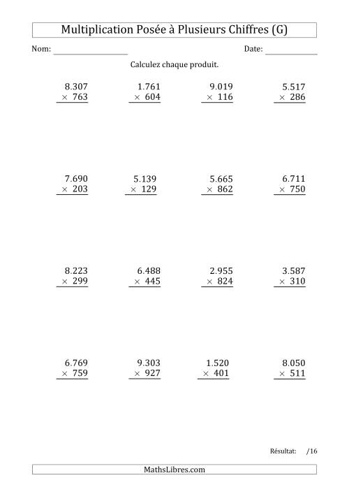 Multiplication d'un Nombre à 4 Chiffres par un Nombre à 3 Chiffres avec un Point comme Séparateur de Milliers (G)