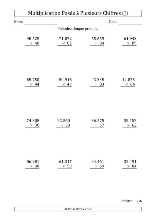 Multiplication d'un Nombre à 5 Chiffres par un Nombre à 2 Chiffres avec un Point comme Séparateur de Milliers (J)