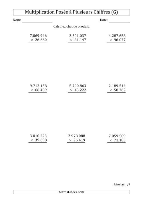 Multiplication d'un Nombre à 7 Chiffres par un Nombre à 5 Chiffres avec un Point comme Séparateur de Milliers (G)