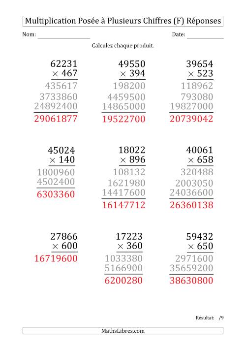 Multiplication d'un Nombre à 5 Chiffres par un Nombre à 3 Chiffres (Gros Caractère) (F) page 2